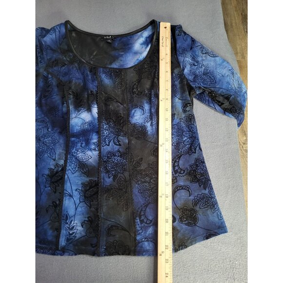 Fairy Grunge Velvet Burnout Top Whimsigoth Womens Petite LG Sami & Jo Vtg y2k - Picture 7 of 10